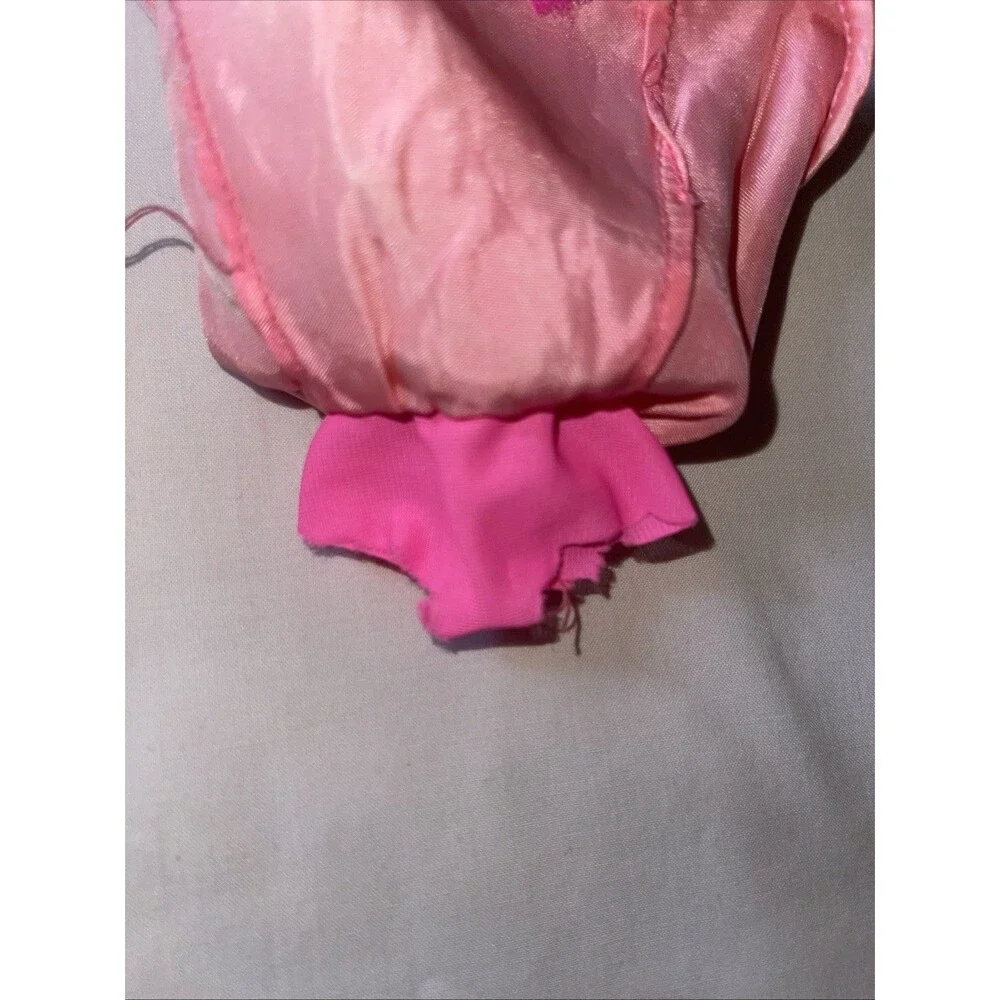 VTG Barbie 1971 Growing Pretty Hair Pink Satin Dress #1144